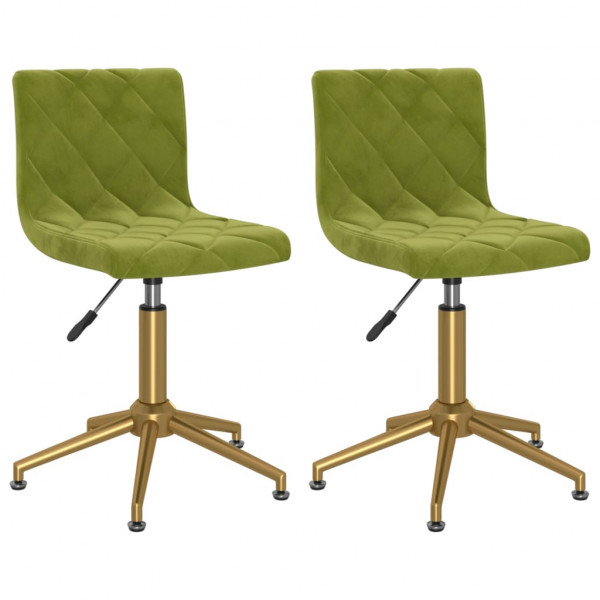 Sillas de comedor giratorias 2 unidades terciopelo verde claro Sillas de comedor giratorias 2 unidades terciopelo verde claro D