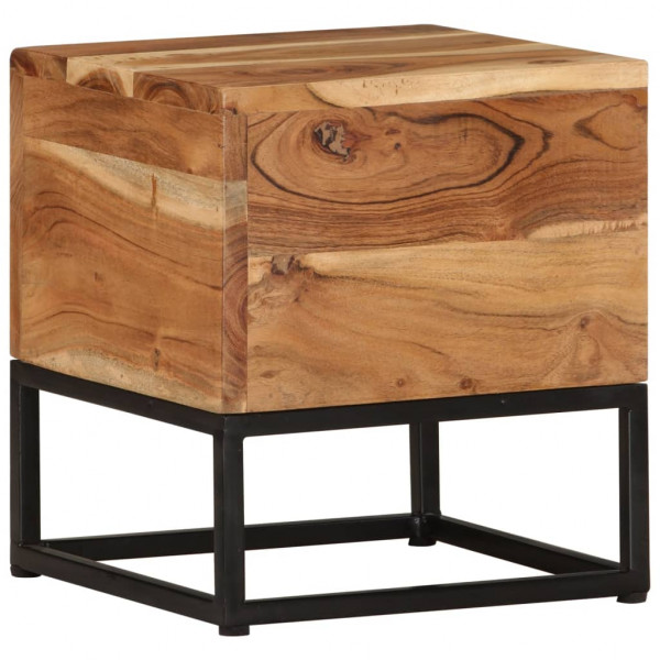 Mesa auxiliar de madera maciza de acacia 30x30x33 cm D