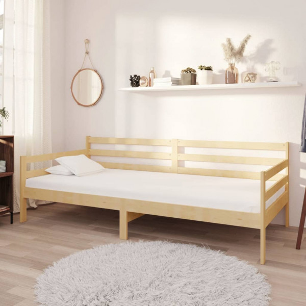 Sofá cama com colchão madeira de pinho maciço 90x200 cm D