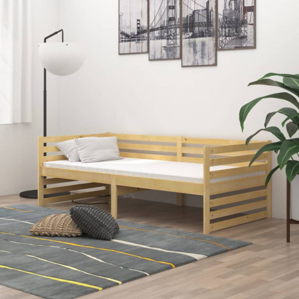 Sofá cama com colchão em madeira maciça de pinho 90x200 cm D