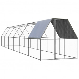 Caixa de galinhas exterior de aço galvanizado 2x12x2 m D