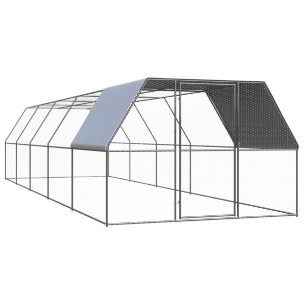 Jaula gallinero de exterior de acero galvanizado 3x10x2 m D