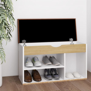 Mueble zapatero madera contrachapada blanco 57.5x33x80 cm