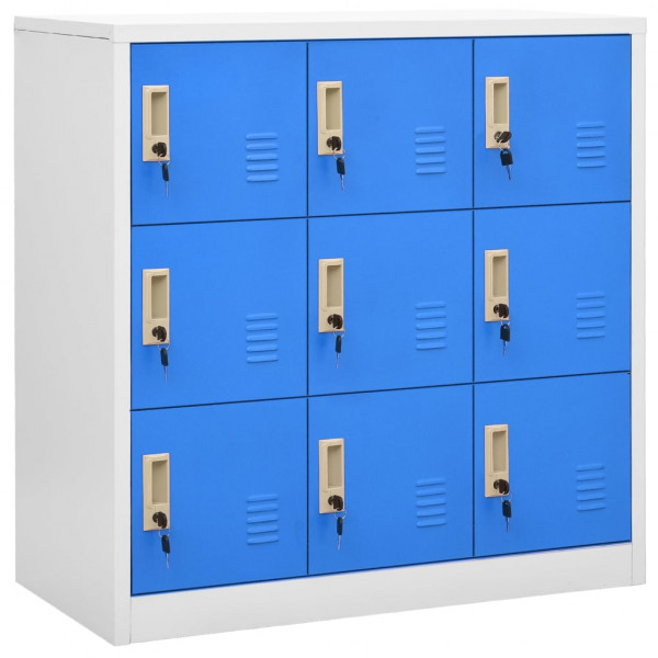Armário caixa de aço cinza e azul claro 90x45x92.5 cm D