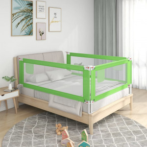 Barandilla de seguridad cama de niño tela verde 90x25 cm D