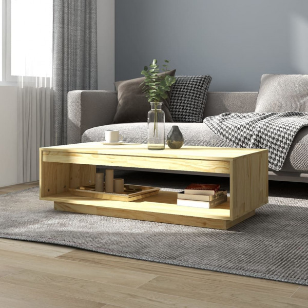 Mesa de centro de madera maciza de pino 110x50x33.5 cm D