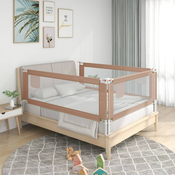 Relógio de segurança cama de criança cinza tecido taupe 160x25 cm D