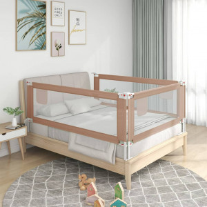 Barandilla de seguridad cama de niño taupe tela 190x25 cm D