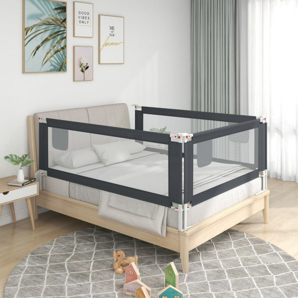 Barandilla de seguridad cama de niño gris oscuro tela 100x25 cm D