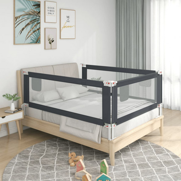 Barandilla de seguridad cama de niño gris oscuro tela 190x25 cm D