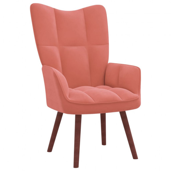 Silla de relajación de terciopelo rosa Silla de relajación de terciopelo rosa D