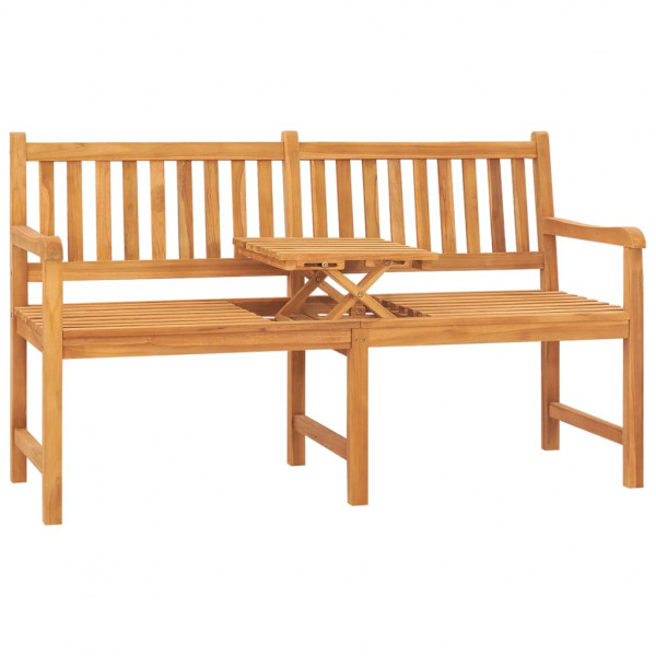 Banco de jardim 3 lugares com mesa de madeira teca maciça 150 cm D