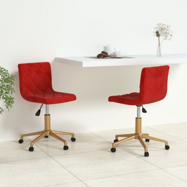 Sillas de comedor giratorias 2 uds terciopelo rojo vino tinto Sillas de comedor giratorias 2 uds terciopelo rojo vino tinto D