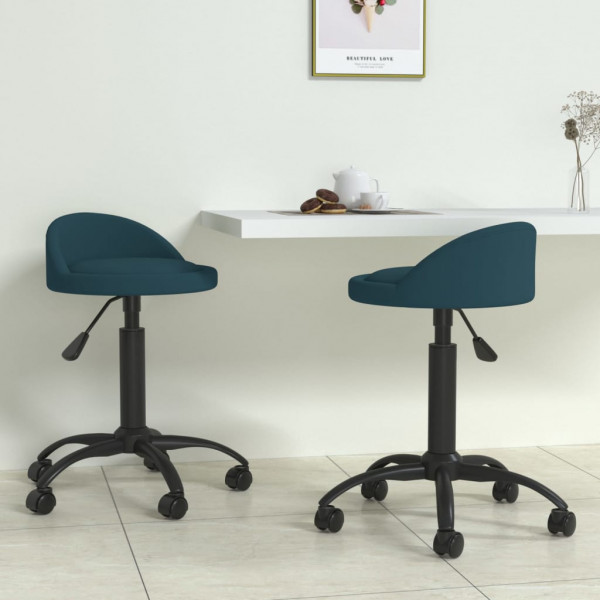 Sillas de comedor giratorias 2 uds terciopelo azul Sillas de comedor giratorias 2 uds terciopelo azul D