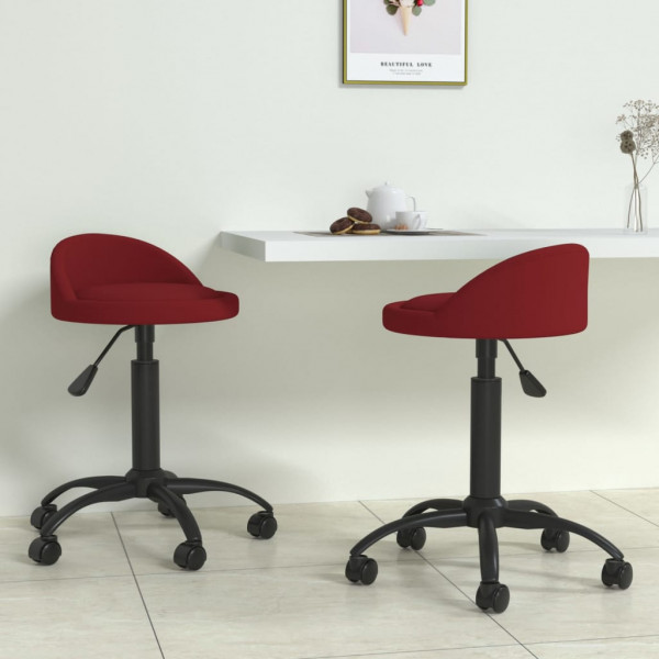 Sillas de comedor giratorias 2 uds terciopelo rojo vino tinto Sillas de comedor giratorias 2 uds terciopelo rojo vino tinto D