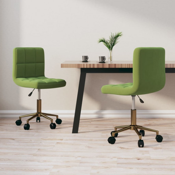 Sillas de comedor giratorias 2 uds de terciopelo verde claro Sillas de comedor giratorias 2 uds de terciopelo verde claro D