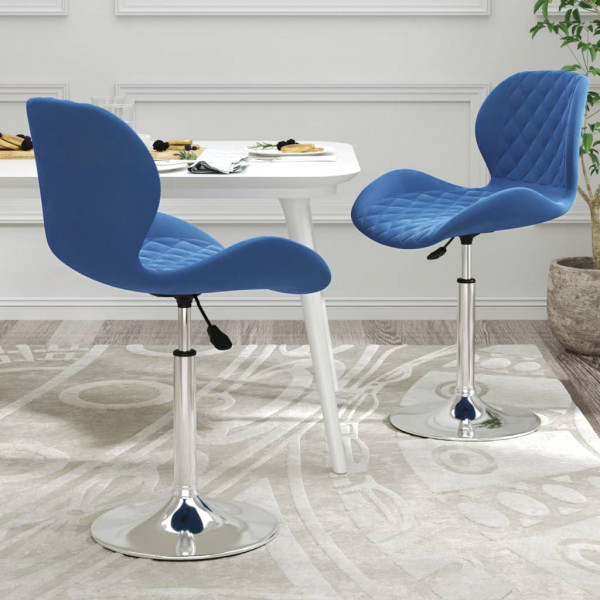 Sillas de comedor giratorias 2 uds terciopelo azul Sillas de comedor giratorias 2 uds terciopelo azul D