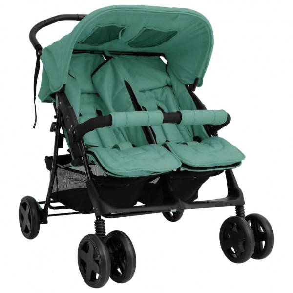 Carrito para gemelos de acero verde D