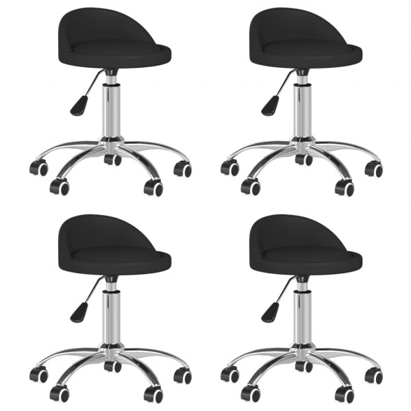 Sillas de comedor giratorias 4 unidades cuero sintético negro Sillas de comedor giratorias 4 unidades cuero sintético negro D