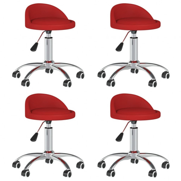 Sillas de comedor giratorias 4 uds cuero sintético rojo tinto Sillas de comedor giratorias 4 uds cuero sintético rojo tinto D