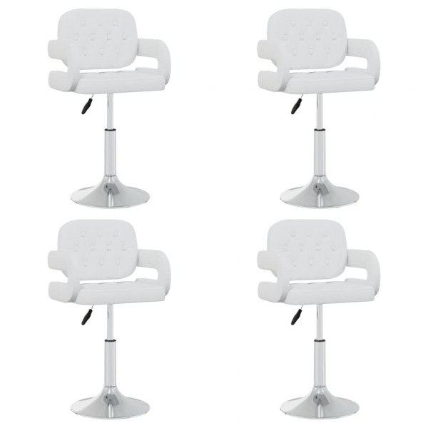 Cadeiras de jantar giratórias 4 unidades de couro sintético branco D