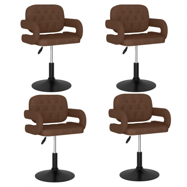 Sillas de comedor giratorias 4 unidades tela marrón Sillas de comedor giratorias 4 unidades tela marrón D
