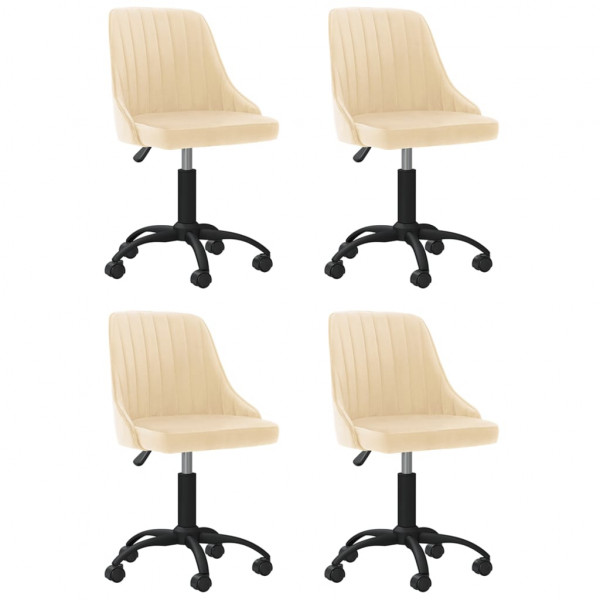 Sillas de comedor giratorias 4 unidades terciopelo crema Sillas de comedor giratorias 4 unidades terciopelo crema D