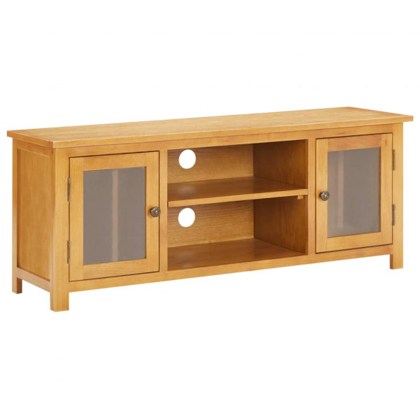 Mueble para TV madera maciza de roble 110x35x44 cm D