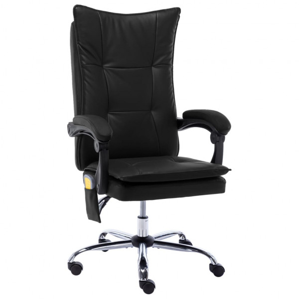 Cadeira de escritório de massagem de couro sintético preto D