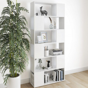Librería separador madera contrachapada blanco 80x24x186 cm D