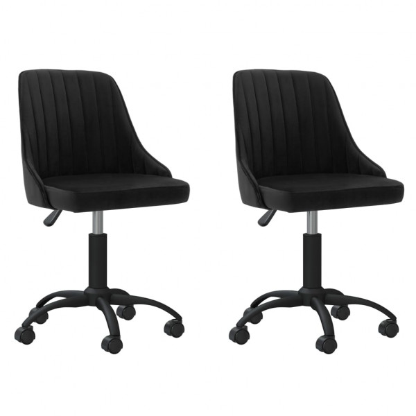 Sillas de comedor giratorias 2 uds terciopelo negro Sillas de comedor giratorias 2 uds terciopelo negro D