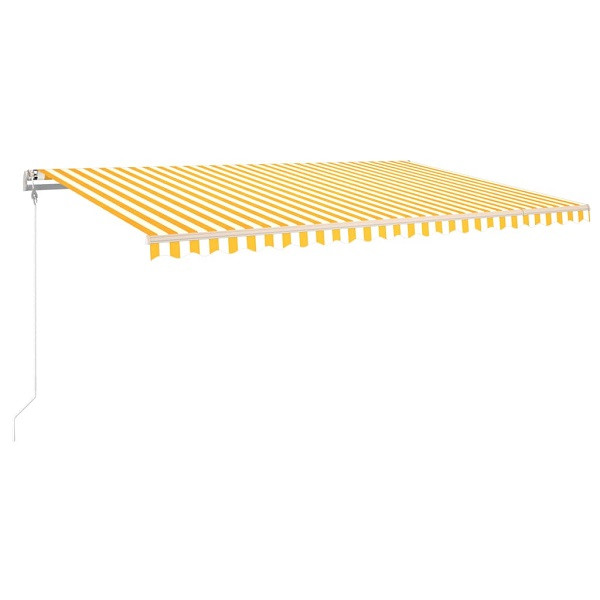 Toldo automático LED sensor de viento amarillo y blanco 5x3.5 m D