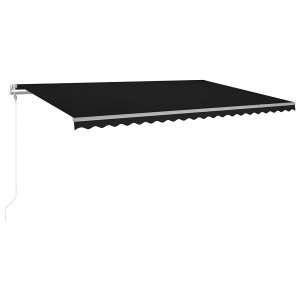 Toldo automático LED sensor de viento gris antracita 5x3.5 m D