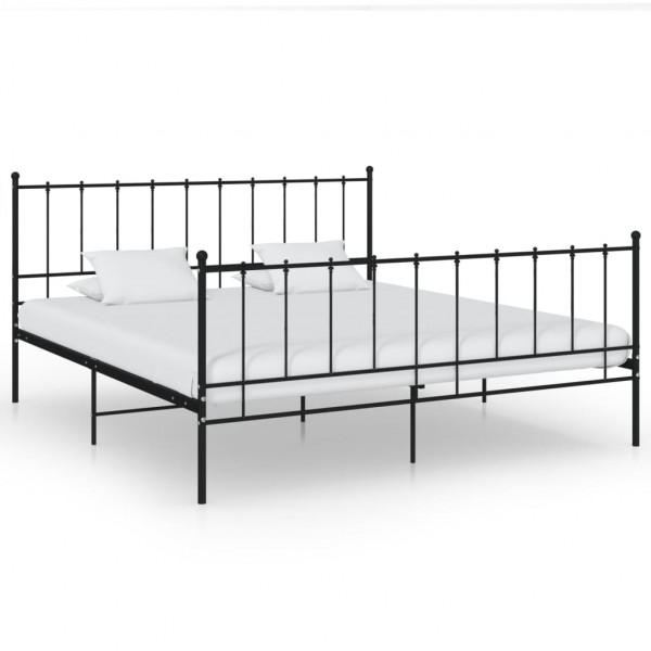 Estructura de cama de metal negra 140x200 cm D