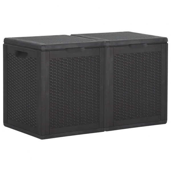 Caixa de armazenamento de jardim 180 L PP rattan preto D