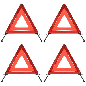 Triângulos de aviso de trânsito vermelhos 4 x 75 x 100 cm D