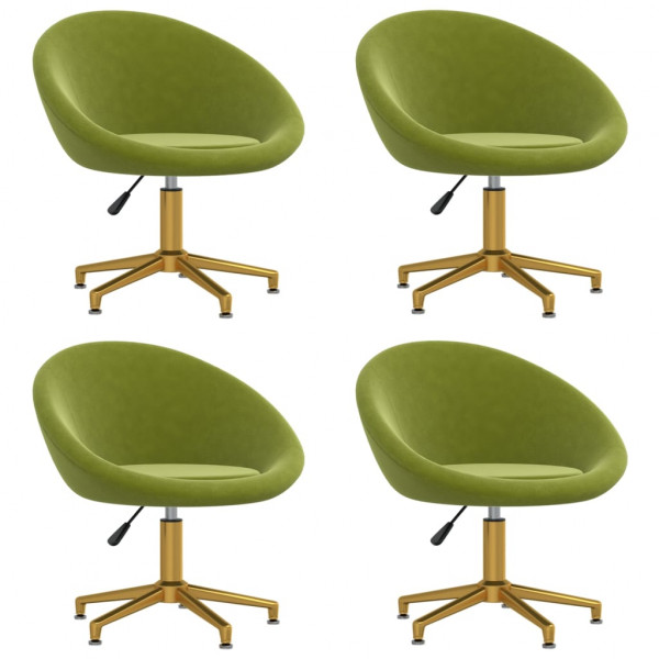 Sillas de comedor 4 unidades terciopelo verde claro Sillas de comedor 4 unidades terciopelo verde claro D