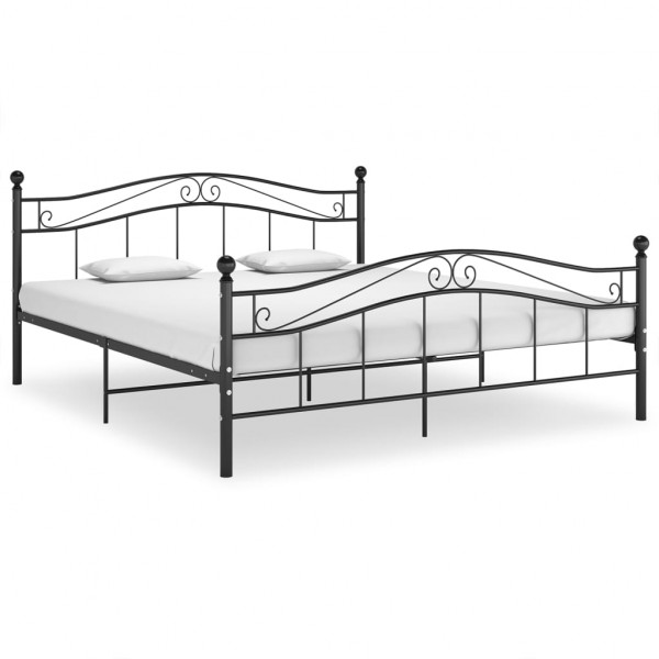 Estructura de cama de metal negro 140x200 cm D