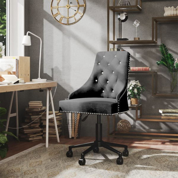 Silla de comedor giratoria de terciopelo gris oscuro Silla de comedor giratoria de terciopelo gris oscuro D
