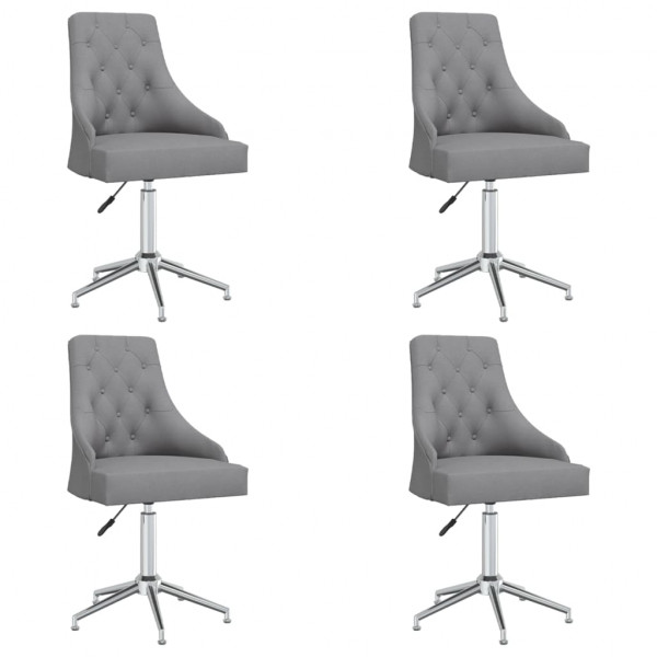 Sillas de comedor giratorias 4 uds de tela gris clara Sillas de comedor giratorias 4 uds de tela gris clara D