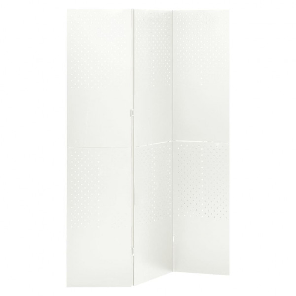 Biombo divisor de 3 paneles acero blanco 120x180 cm D