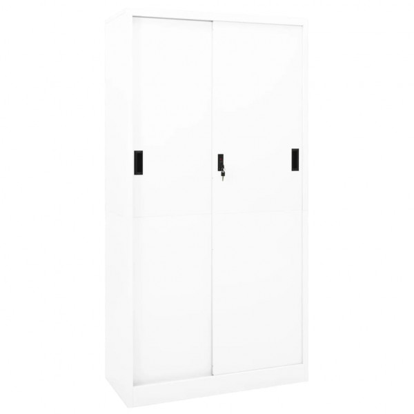 Armario de oficina puerta corredera acero blanco 90x40x180 cm D