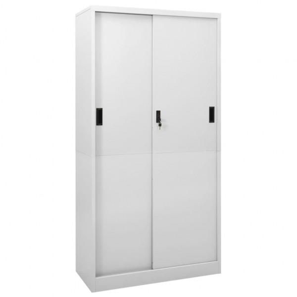 Armario oficina puerta corredera acero gris claro 90x40x180 cm D