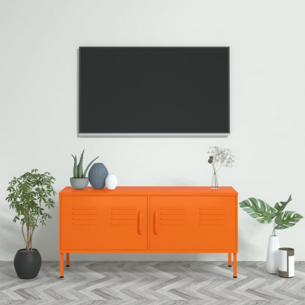 Móveis de televisão de aço laranja 105x35x50 cm D