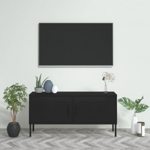 Móvel TV em aço preto 105x35x50 cm D