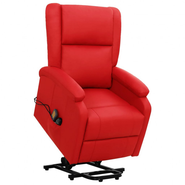 Sillón de masaje elevable cuero sintético rojo D