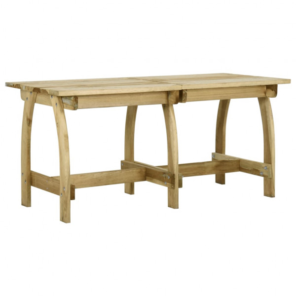Mesa de jardín de madera de pino impregnada 160x74x75 cm D