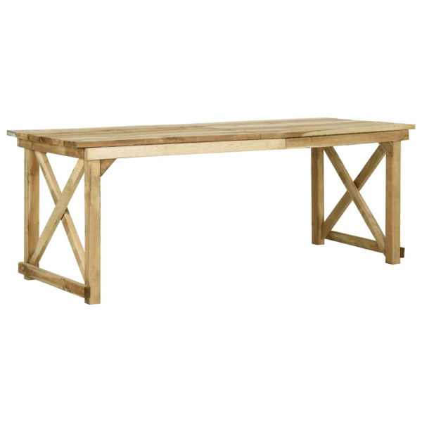 Mesa de jardim de madeira de pinho impregnada 200x79x75 cm D