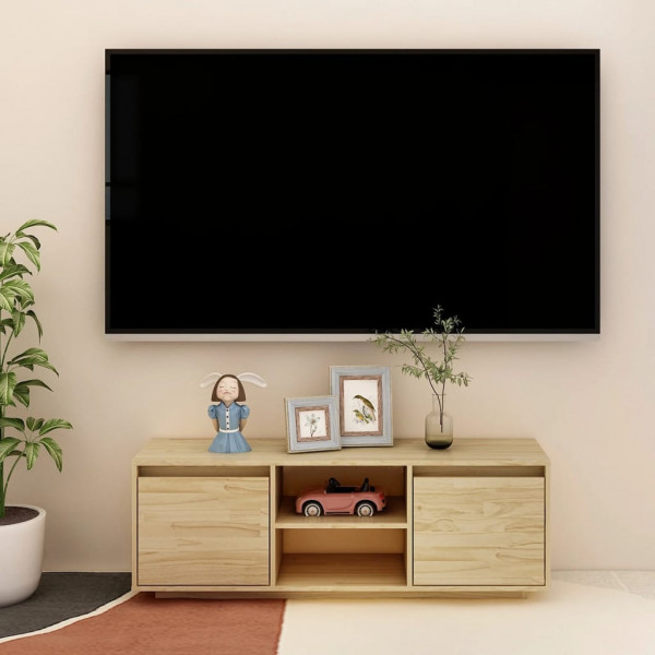 Móveis de TV de madeira sólida pino 110x30x40 cm D