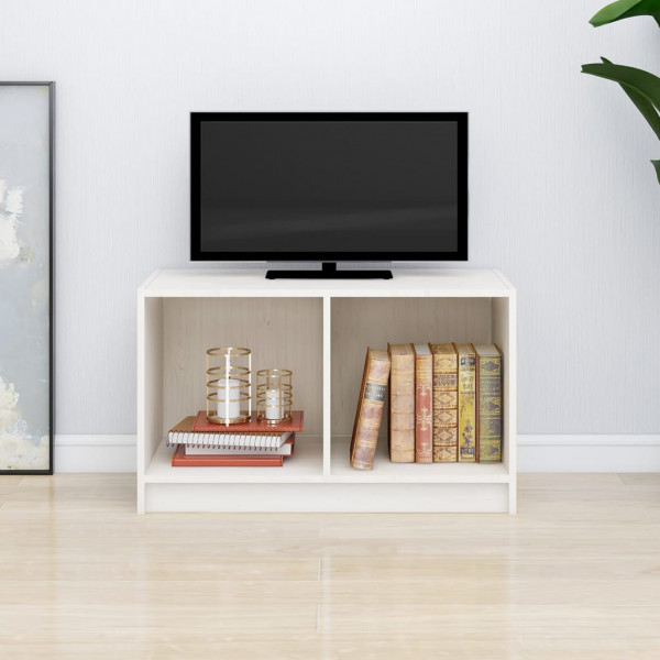 Móveis de TV de madeira de pinheiro branco 70x33x42 cm D